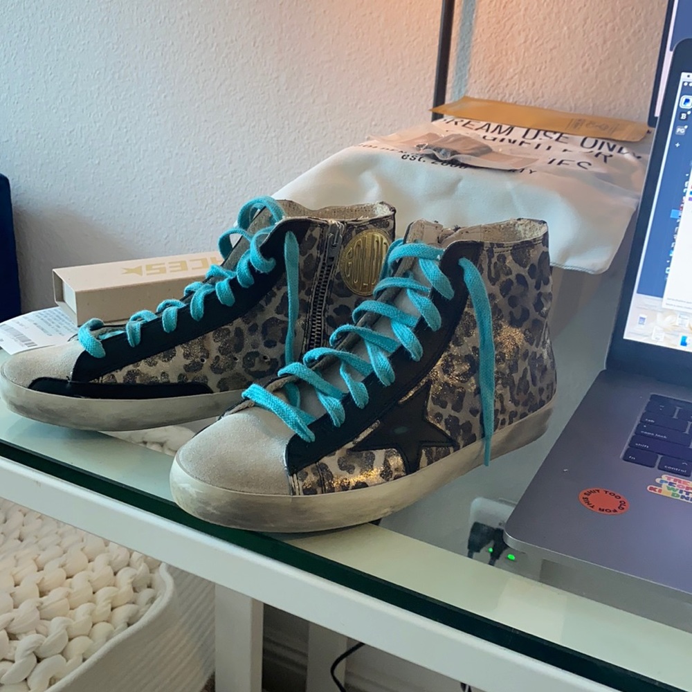 NEW Golden Goose leopard Francy sneakers size 36